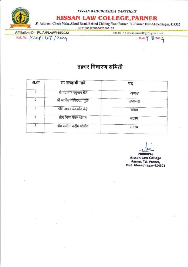 thumbnail of Grievance Redressal Cell